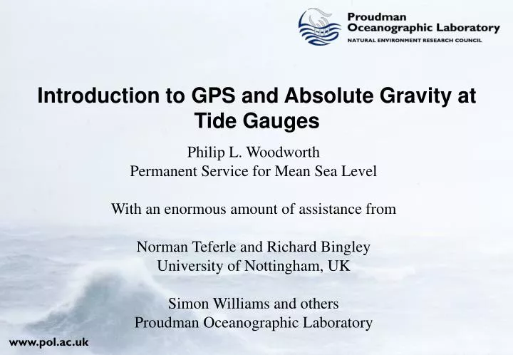 introduction to gps and absolute gravity at tide gauges