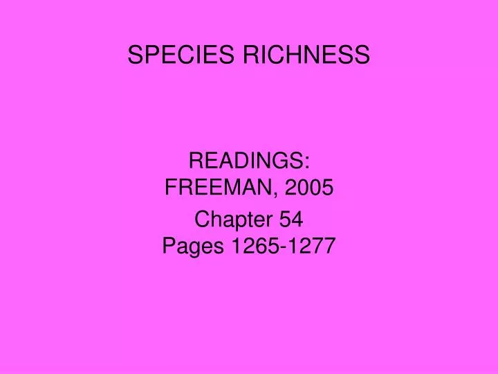 species richness