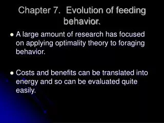 Chapter 7. Evolution of feeding behavior.