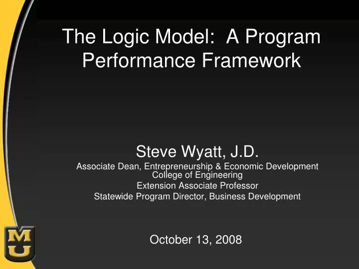 the logic model a program performance framework