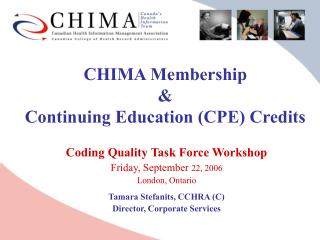 CHIMA Membership &amp; Continuing Education (CPE) Credits