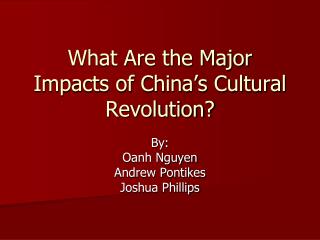 What Are the Major Impacts of China’s Cultural Revolution?
