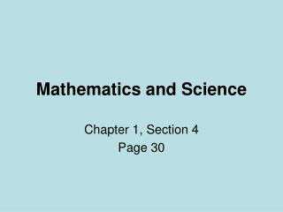 Mathematics and Science