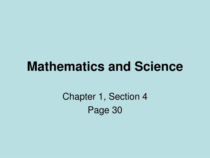 mathematics and science