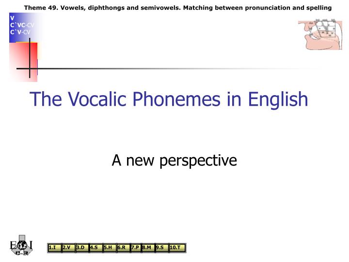 the vocalic phonemes in english