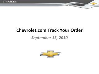 Chevrolet Track Your Order