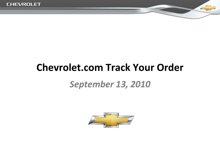 chevrolet com track your order