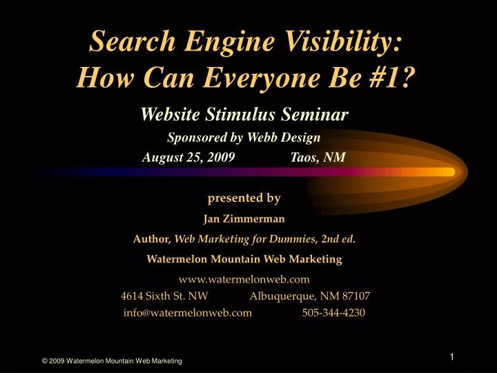 search engine visibility how can everyone be 1