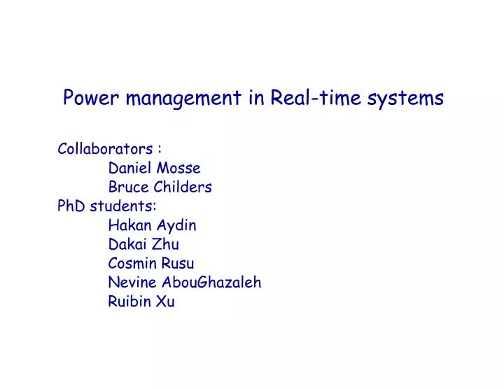 power management in real time systems