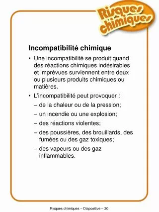 Risques chimiques – Diapositive – 30