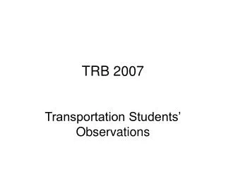 TRB 2007