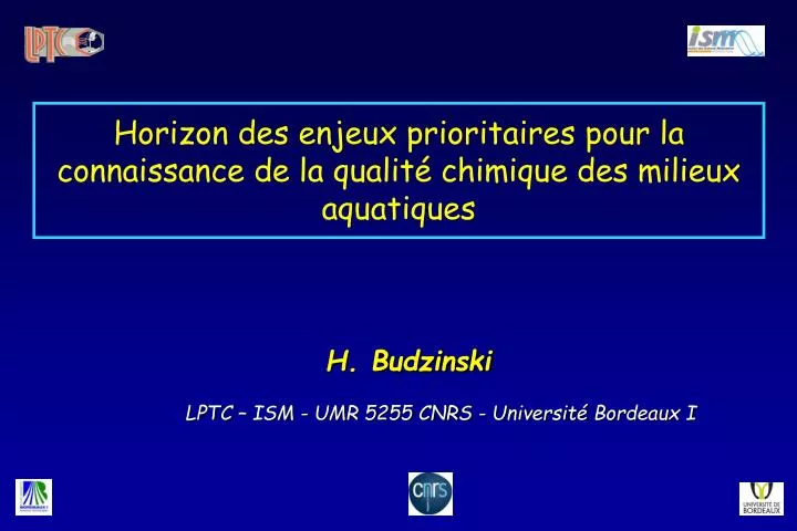 horizon des enjeux prioritaires pour la connaissance de la qualit chimique des milieux aquatiques