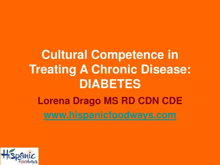 cultural competence in treating a chronic disease diabetes