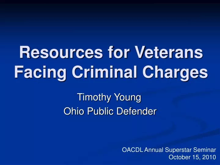resources for veterans facing criminal charges