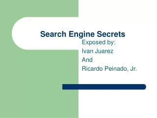 Search Engine Secrets