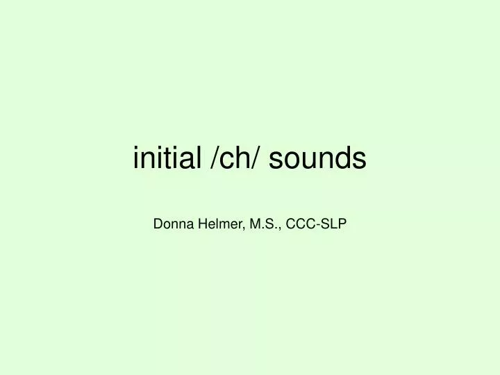initial ch sounds
