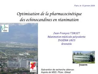 Optimisation de la pharmacocinétique des echinocandines en réanimation