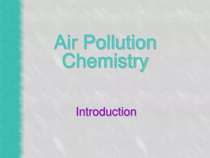 air pollution chemistry