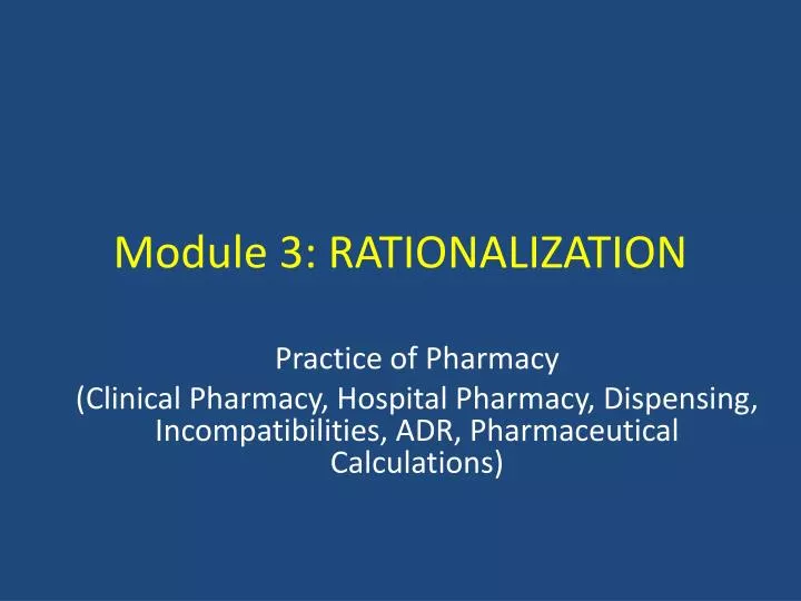 module 3 rationalization