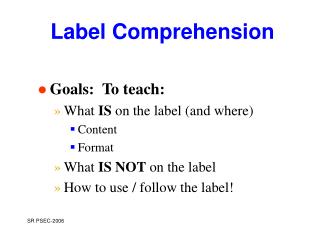 Label Comprehension