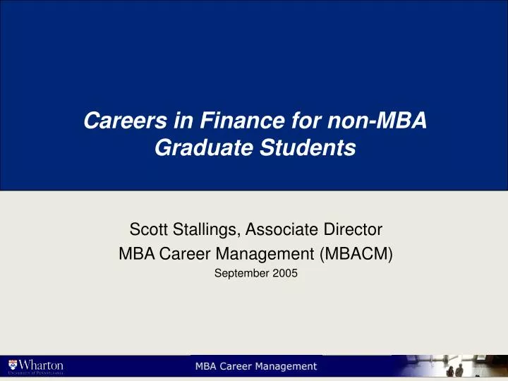 careers in finance for non mba graduate students