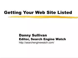 Getting Your Web Site Listed
