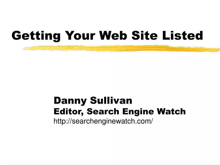 getting your web site listed
