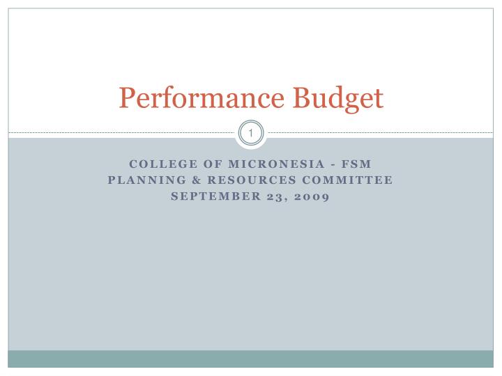 performance budget