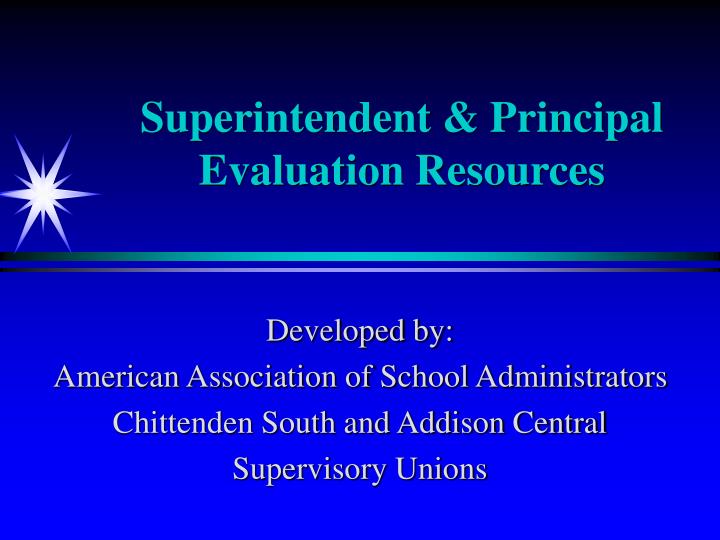 superintendent principal evaluation resources
