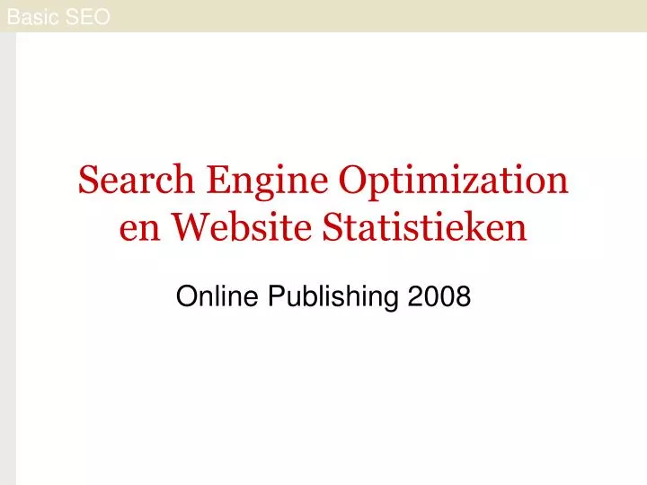 search engine optimization en website statistieken