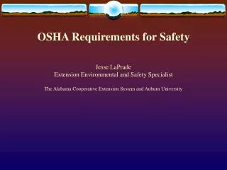 OSHA Requirements for Safety