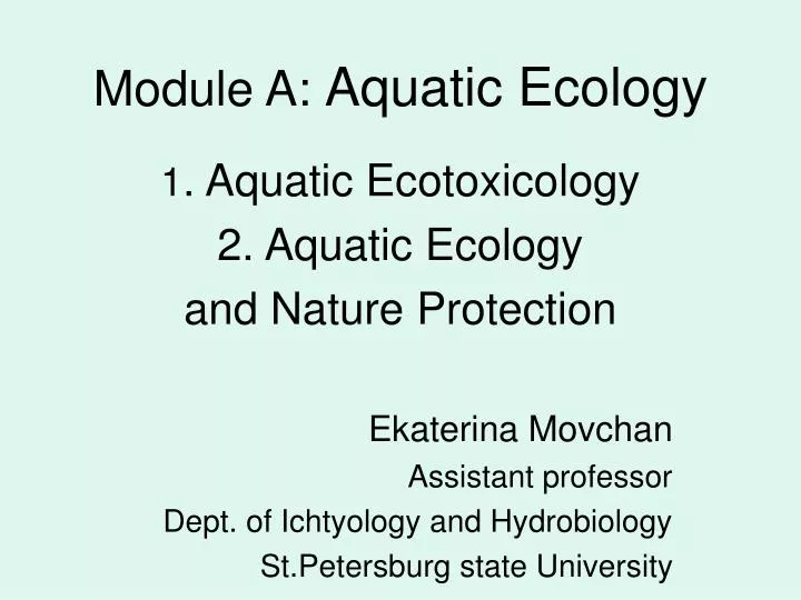 module a aquatic ecology