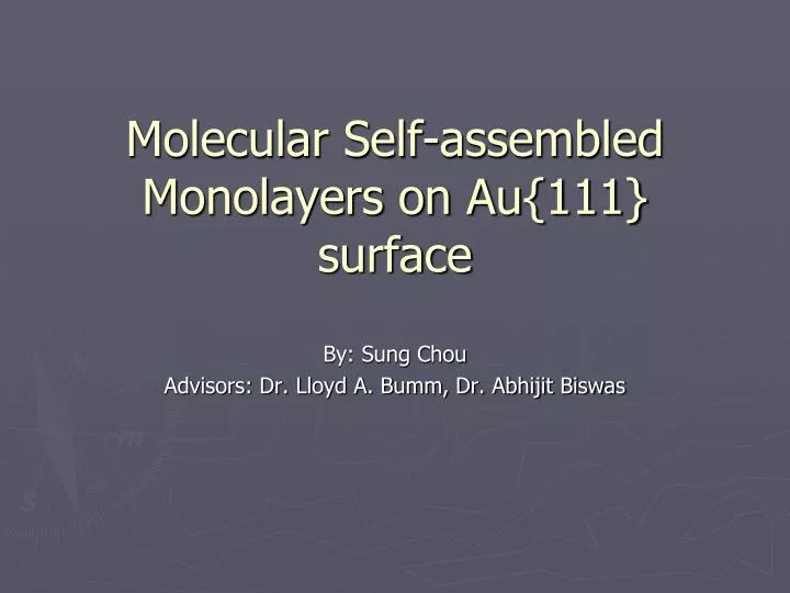 molecular self assembled monolayers on au 111 surface