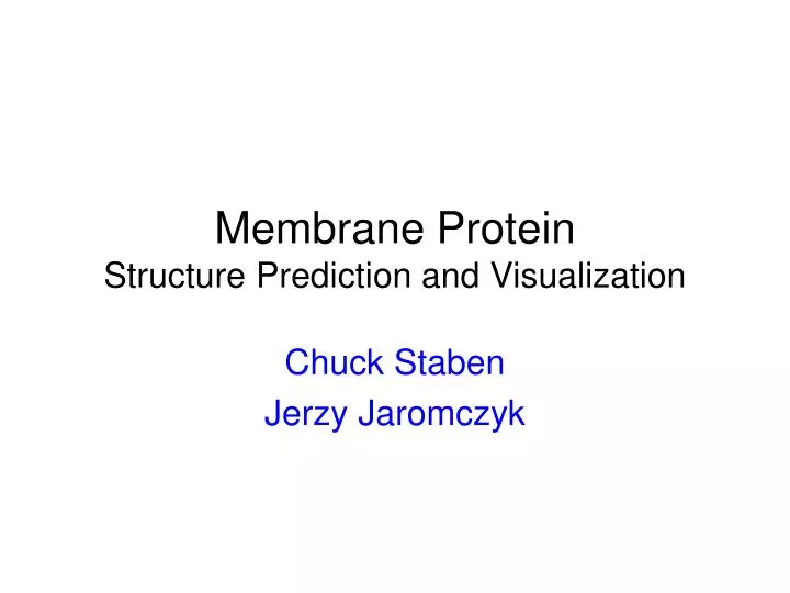 membrane protein structure prediction and visualization