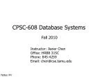 CPSC-608 Database Systems - slide 1