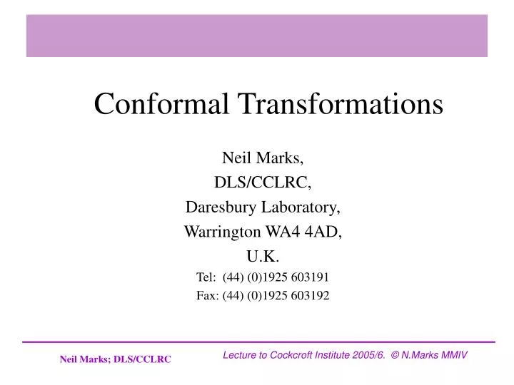 conformal transformations