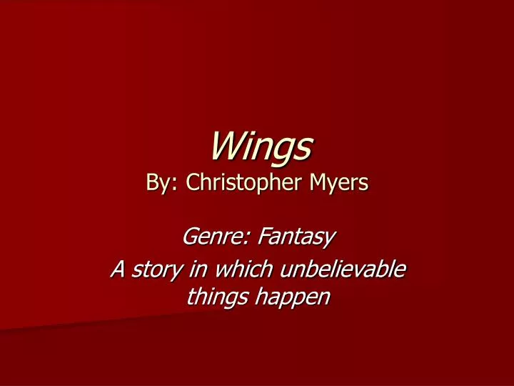 wings by christopher myers