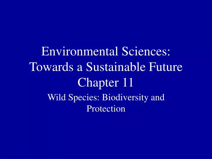 environmental sciences towards a sustainable future chapter 11