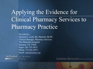 Applying the Evidence for Clinical Pharmacy Services to Pharmacy Practice