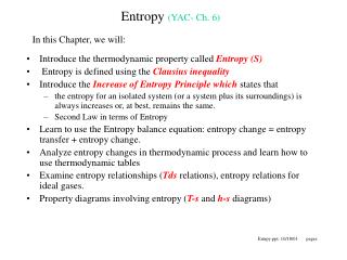 Entropy (YAC- Ch. 6)