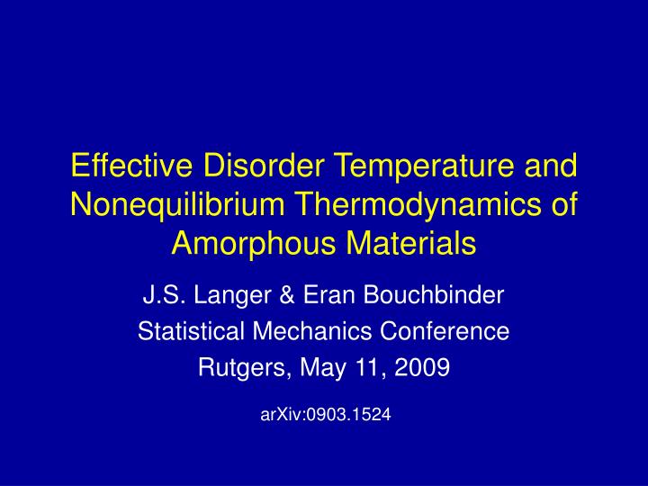 effective disorder temperature and nonequilibrium thermodynamics of amorphous materials