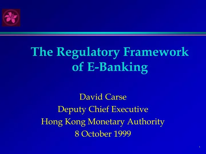 the regulatory framework of e banking