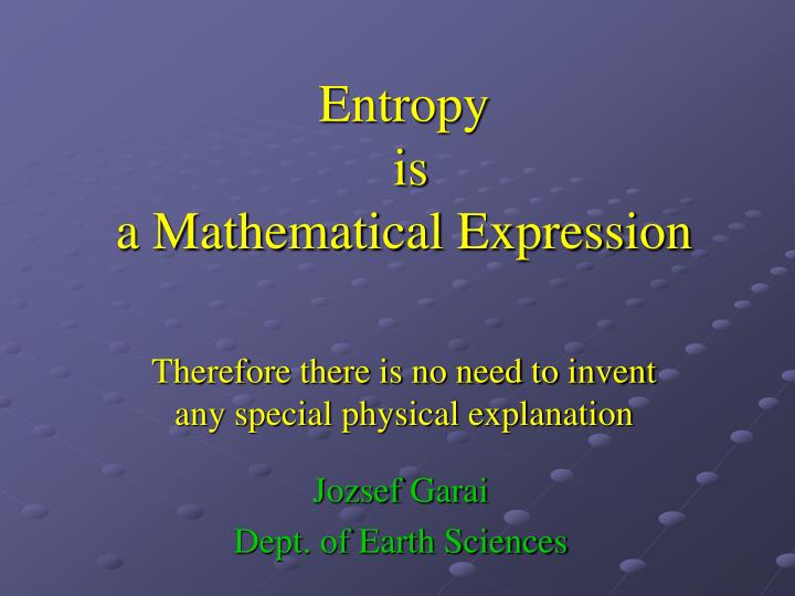 entropy is a mathematical expression