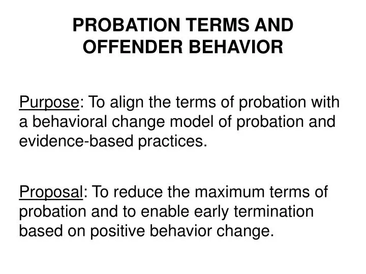 probation terms and offender behavior