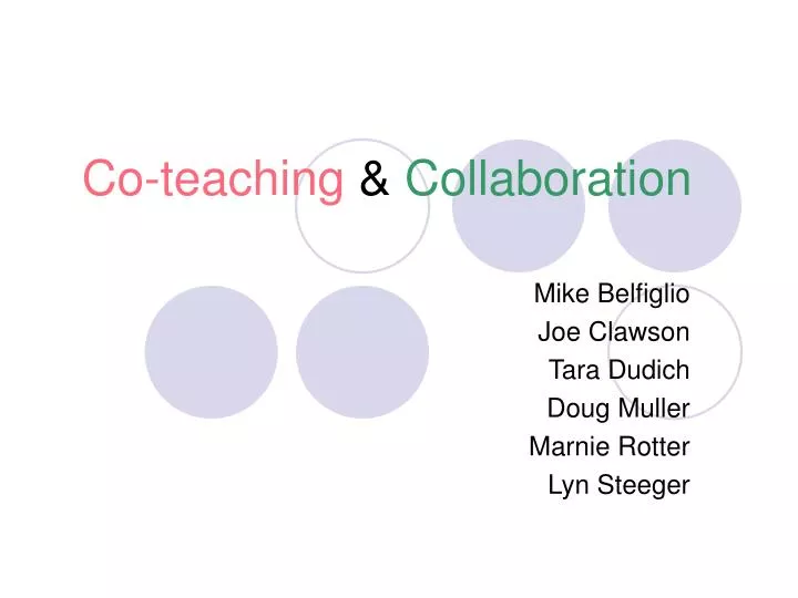 co teaching collaboration
