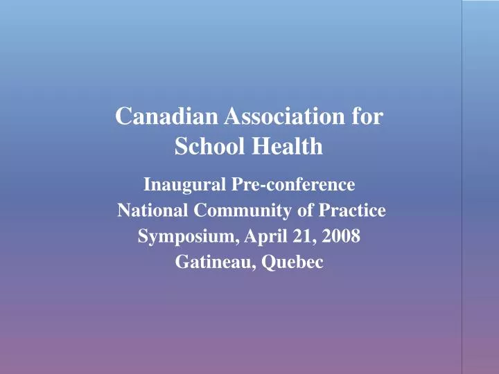 canadian association for school health