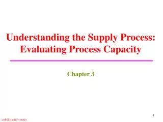Understanding the Supply Process: Evaluating Process Capacity