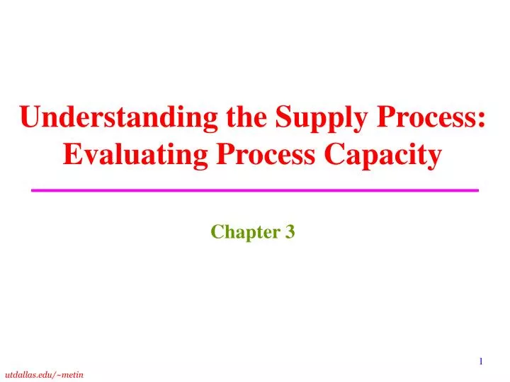 understanding the supply process evaluating process capacity