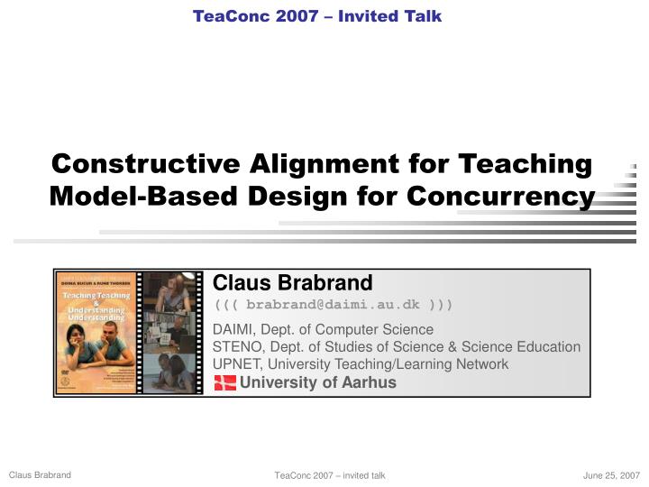 constructive alignment for teaching model based design for concurrency