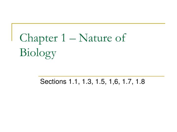 chapter 1 nature of biology